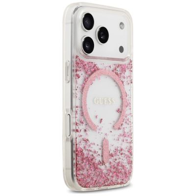 4. Guess Resin Bottom Glitter MagSafe Case for iPhone 17 Pro - Pink