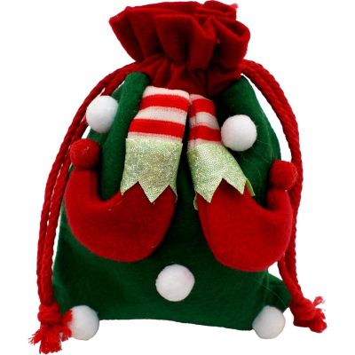 5. CHRISTMAS GIFT BAG 20x15CM ELF LEGS