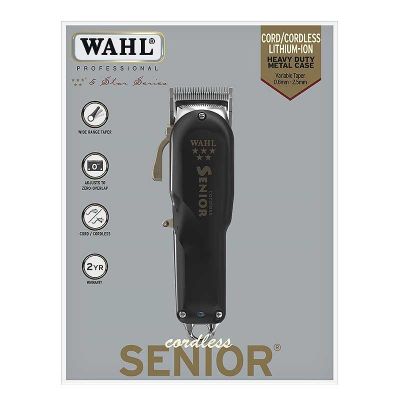 2. Wahl Cordless Senior 08504-2316H Black Hair Clipper (Li-Ion)