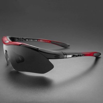 7. Rockbros 10001 Polarized Cycling Glasses - Black and Red