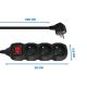 7. ESPERANZA 3-OUTLET POWER STRIP WITH 3M SWITCH, BLACK ELK211K