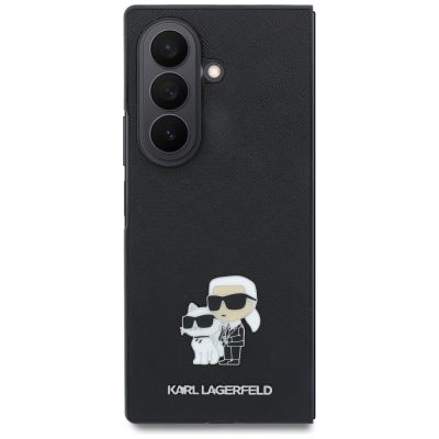 2. Karl Lagerfeld Saffiano Karl&Choupette Pin Case for Samsung Galaxy Z Fold 8 Ultra - Black