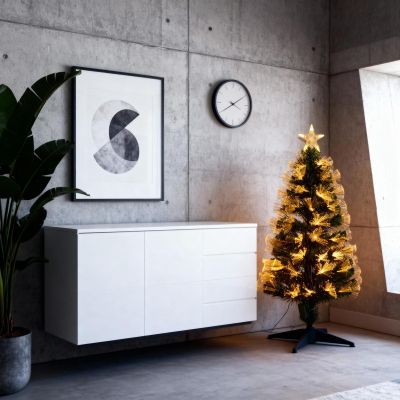 6. DECORATIVE FIBER OPTIC CHRISTMAS TREE WARM WHITE 120CM