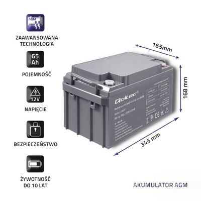 3. Qoltec 53037 maintenance-free battery