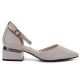 2. Women's beige block heel pumps with strap Vinceza 62278