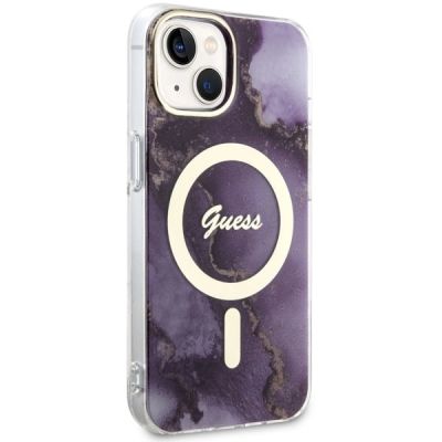 4. Guess GUHMP14SHTMRSU iPhone 14 6.1" purple/purple hardcase Golden Marble MagSafe