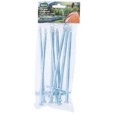 5. TENT PEGS 18CM SET 8 PCS METAL CAMP ACTIVE