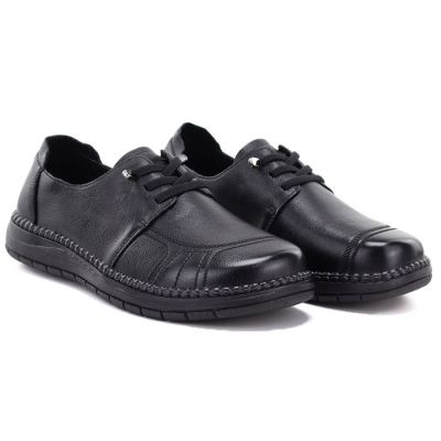 4. Comfortable black women's leather shoes Vinceza 107240