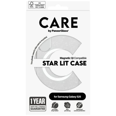 4. CARE by PanzerGlass Flagship Urban Combat Starlight White QI Case for Samsung Galaxy S25 - Transparent