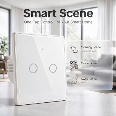 6. QOLTEC LIGHT ON/OFF SWITCH | TOUCH 2-CHANNEL | WI-FI | TIMER | TUYA | WHITE