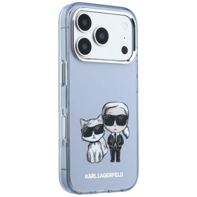 4. Karl Lagerfeld IML Karl&Choupette Bodies Sketch Print MagSafe case for iPhone 17 Pro Max / 18 Pro Max - light blue