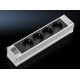 2. Rittal DK 7856.100 4-way power socket splitter, Internal Aluminum, Black