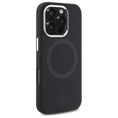 4. Mercedes Silicone Tonal Logo MagSafe iPhone 16 Pro Max Case - Black
