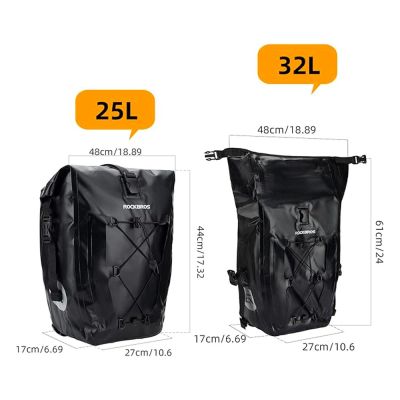 6. Rockbros 30140022001 waterproof bicycle bag for trunk - black