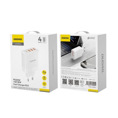 2. Dudao A5HEU network charger 3x USB-A 1x USB-C PD20W - white