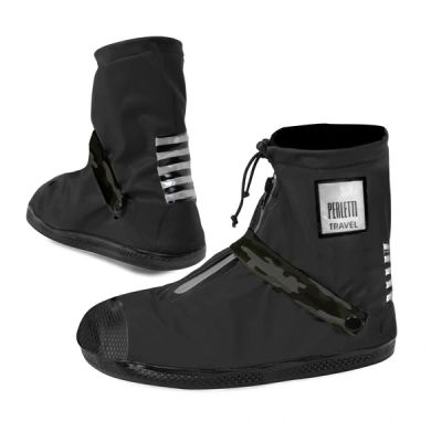 Perletti waterproof black low shoe covers, size L