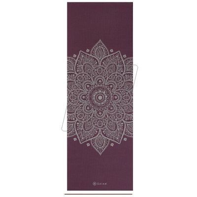 Gaiam Midnight Plum Sundial Flower Yoga Mat 5mm 65734