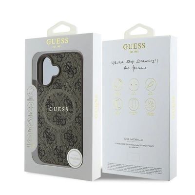 8. Guess 4G Ring Classic Logo MagSafe iPhone 16 Plus Case - Brown