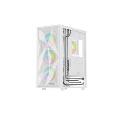 10. GENESIS DIAXID 605 ARGB MIDI TOWER CASE WITH WINDOW, USB-C, WHITE