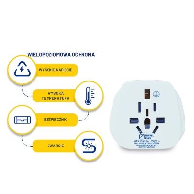 5. TRAVEL BLUE Universal Travel Adapter WORLD -> SCHUKO, 2 pcs.
