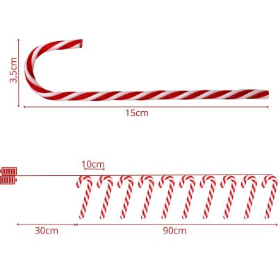 4. GARLAND LAMPS 10 LED LOLLIPOPS CHRISTMAS TREE CANDLES WARM WHITE LUCA