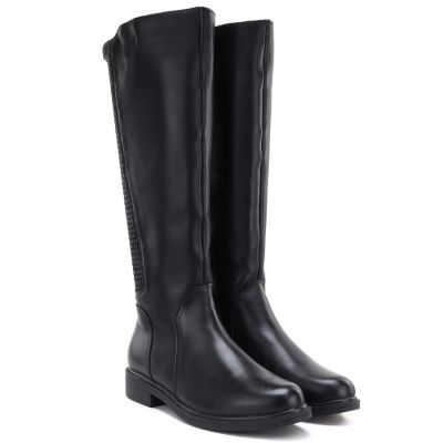 4. Women's leather boots with elastic upper, black Cambell JE19489