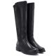 4. Women's leather boots with elastic upper, black Cambell JE19489