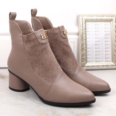 10. D&amp;A S.Barski Premium Collection high-heeled ankle boots W OLI232B, beige