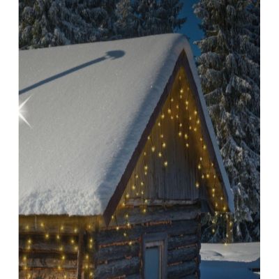 8. CHRISTMAS TREE LIGHTS OUTDOOR LIGHT CURTAIN 360 LED CONTROLLER TIMER WARM WHITE TRANSPARENT CABLE