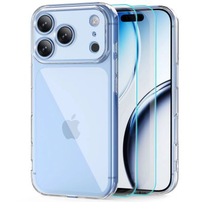 Tech-Protect FlexAir Case + Tech-Protect Glass Fit+ 2-Pack Tempered Glass for iPhone 18 Pro Max / 17 Pro Max - Clear