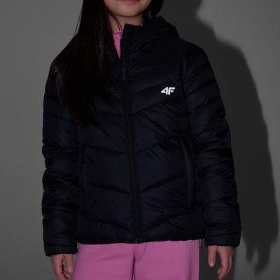 9. Girls' jacket 4F F0739 deep black 4FJWSS26TDJAF0739 20S