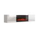 TV cabinet LUXE 182.6x34.5x37.5 white/white gloss + black fireplace