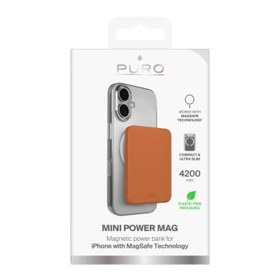 2. Puro 4200mAh Ultra-Thin MagSafe USB-C Compatible Power Bank - Orange