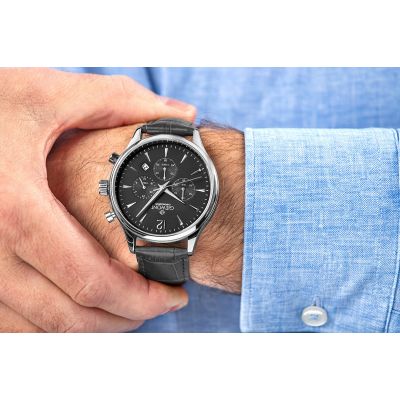 4. Men's Watch Giewont Chronograph Sapphire Black Silver GW6310-A2