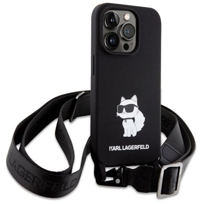 3. Karl Lagerfeld KLHCP15XSCBSCNK iPhone 15 Pro Max 6.7" hardcase black/black Crossbody Silicone Choupette