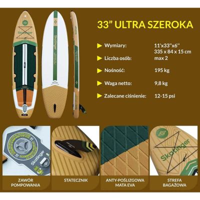 2. SUP SKATINGER Peninsula Trojan Horse 335x84x15 Touring board