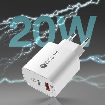 5. A6MaxL 20W USB-A USB-C wall charger with USB-C - USB-C 1m cable - white
