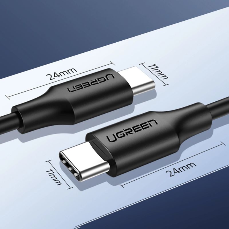 11. Ugreen US286 USB-C - USB-C PD QC 3A 480Mb/s 2m Cable - Black