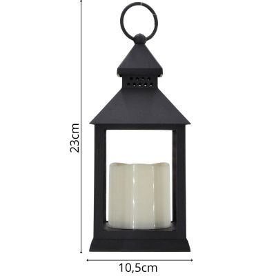 5. DECORATIVE LANTERN 23 CM LED BATTERY-OPERATED BLACK
