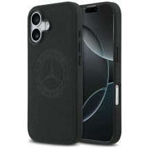 Mercedes Leather Vintage Logo MagSafe Case for iPhone 17 - Black
