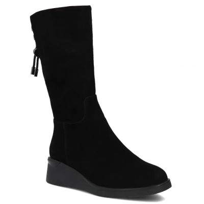 7. Women's leather high wedge ankle boots, black Filippo DBT7210