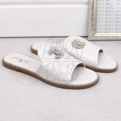 6. Comfortable flip-flops with zircons S.Barski W OLI258B white