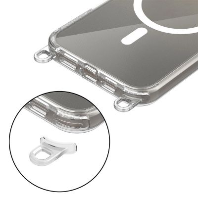 2. Tech-Protect FlexAir Chain MagSafe Case for iPhone 16 Pro Max - Clear + 2 Lanyards (Black and Taupe)