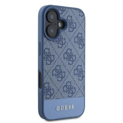 4. Guess 4G Bottom Stripe Case for iPhone 16 - Blue