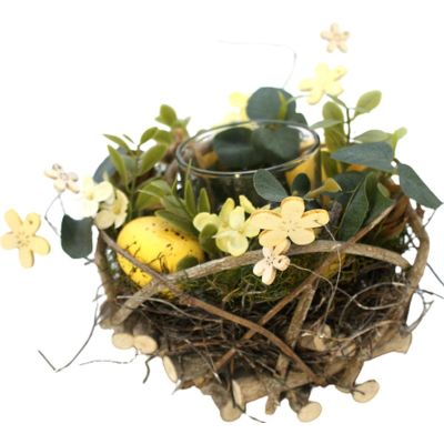 12. DECORATIVE YELLOW CANDLE HOLDER 16CM FOR TEA LIGHT