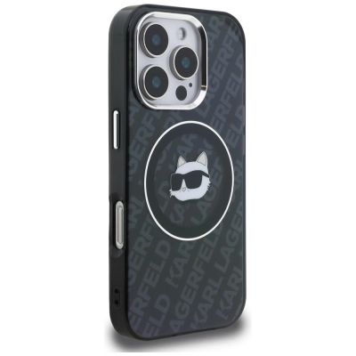 4. Karl Lagerfeld IML Choupette Head Logo MagSafe Case for iPhone 16 Pro - Black