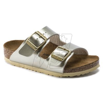 5. Birkenstock Arizona Kids Birko-Flor Electric Metallic Gold Narrow Girls' Flip-Flops (1014841)