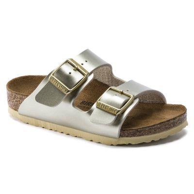 5. Birkenstock Arizona Kids Birko-Flor Electric Metallic Gold Narrow Flip-Flops (1014841)