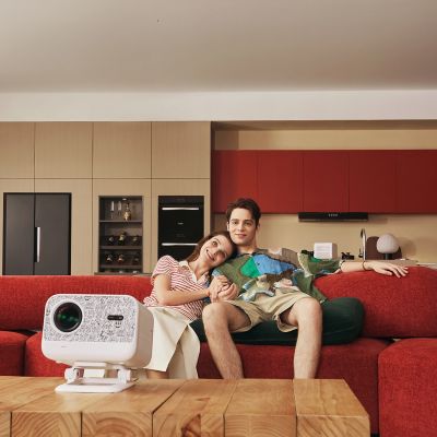 12. Yaber L2 Plus LCD FullHD 1080p Multimedia Projector with JBL Speakers - Beige