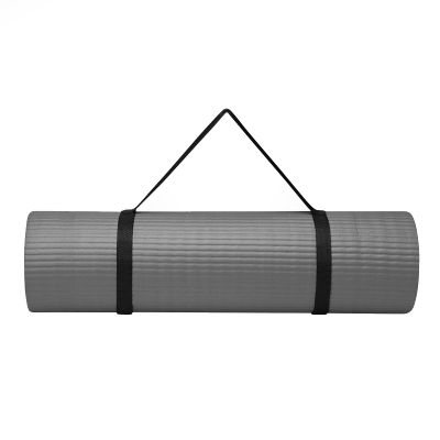 12. Gaiam 10mm Fitness Mat with Strap
